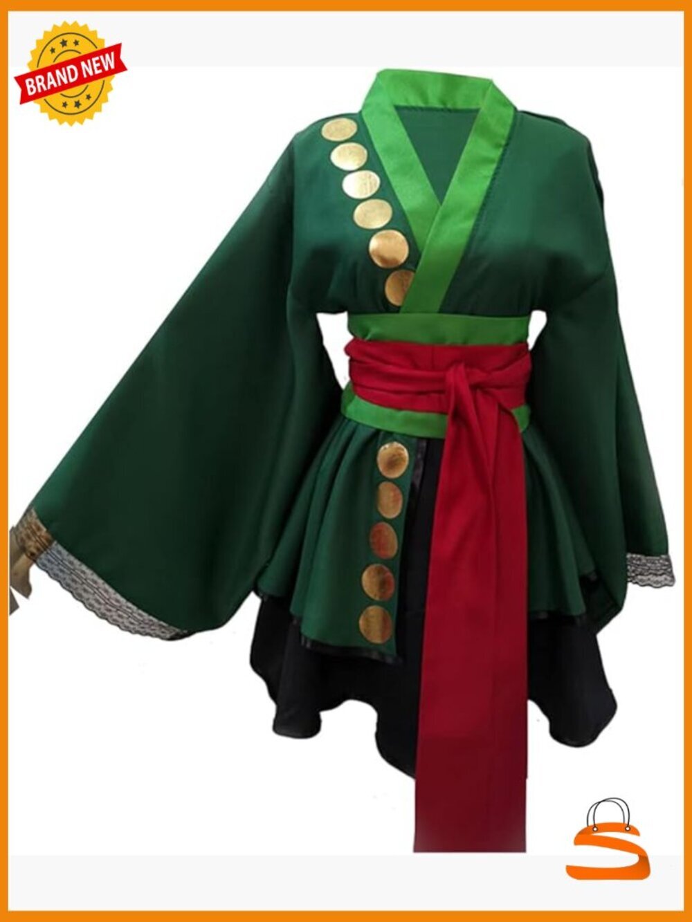 Anime Cosplay Kimono Dress Sexy Suspender Skirt Outfit Halloween